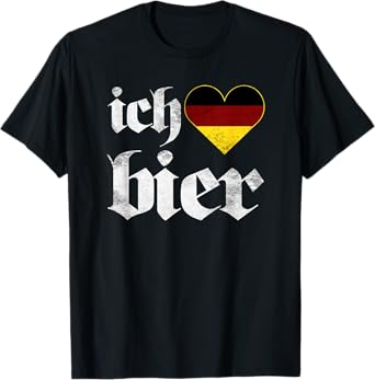 | Love German Beer Ich Liebe Bier Munich Drink Bier Oktober T-Shirt