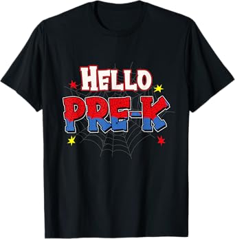 Hello Pre-k Squad Spider Back To School Pre-k T-Shirt