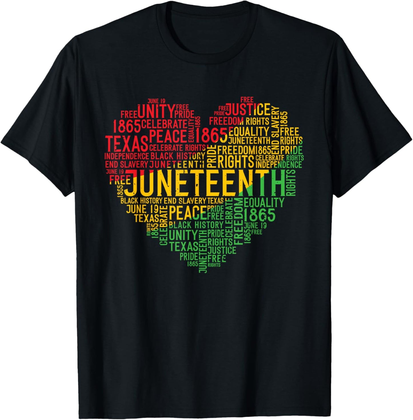 Juneteenth Heart Black History Afro American African Freedom T-Shirt