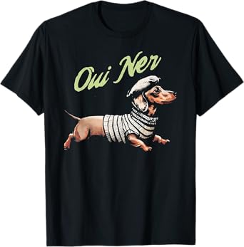 Oui Ner Funny Dachshund Wiener Dog French Humor T-Shirt
