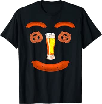 Beer Pretzel Wurst Sausage Smile. Funny Oktoberfest Wurst T-Shirt