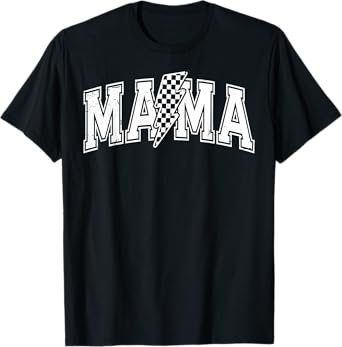 Checkered Mama Black And White Checkered Mom Mother's Day T-Shirt