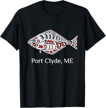 Port Clyde Maine Coast Halibut Fisherman Native American T-Shirt