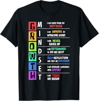 Growth Mindset Positive Motivational Classroom Teacher Learn T-Shirt