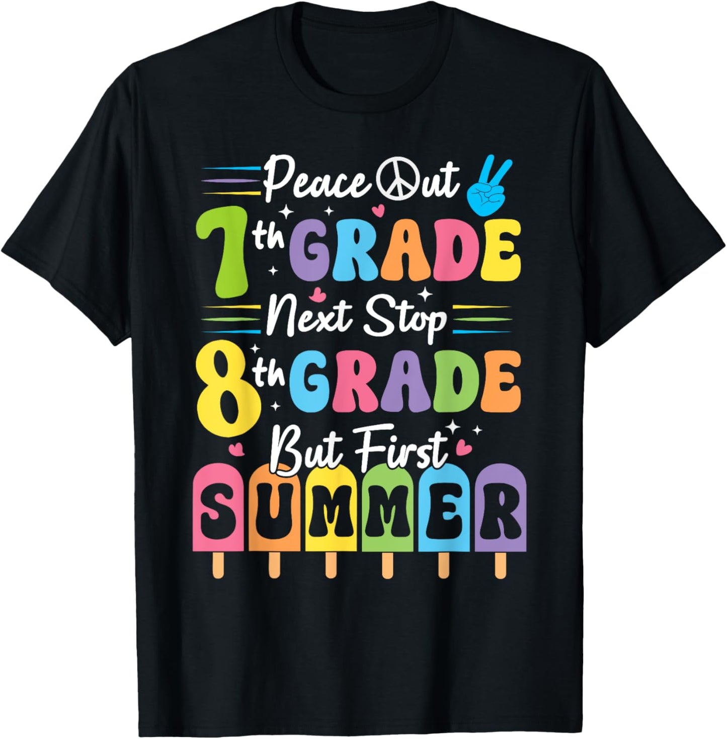 Peace We Out 7th Grade Summer Graduation Seventh Grader Grad T-Shirt