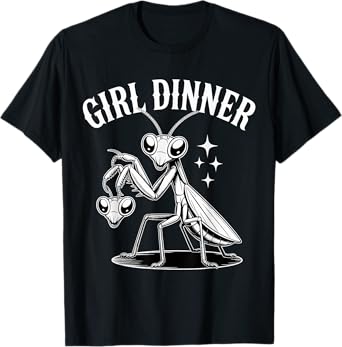 Praying Mantis Girl Dinner Vintage Style T-Shirt