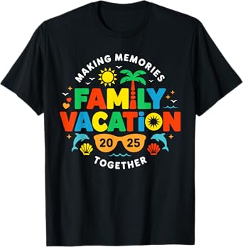 Family Vacation 2025 Matching Family Reunion Vibes Beach T-Shirt