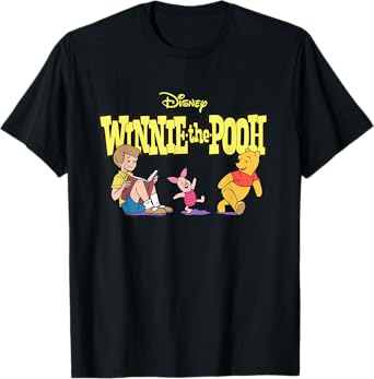 Disney Winnie the Pooh Piglet & Christopher Robin with Logo T-Shirt