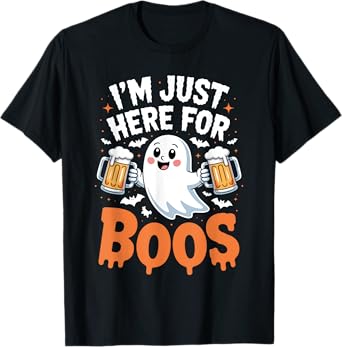 I'm Just Here for The Boos Beer Ghost Funny Halloween Party T-Shirt