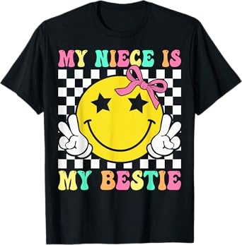 Retro My Niece Is My Bestie Aunt And Niece Matching T-Shirt
