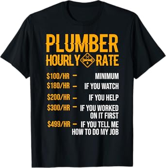Funny Plumber Men's T-Shirt - Plumber Hourly Rate
