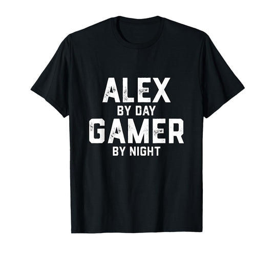 Alex Gamer Halloween Gaming Costume for Men Named Alex T-Shirt