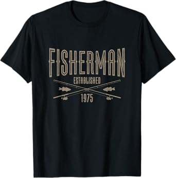 50 Year Old Fisherman Fishing 1975 50th Birthday T-Shirt