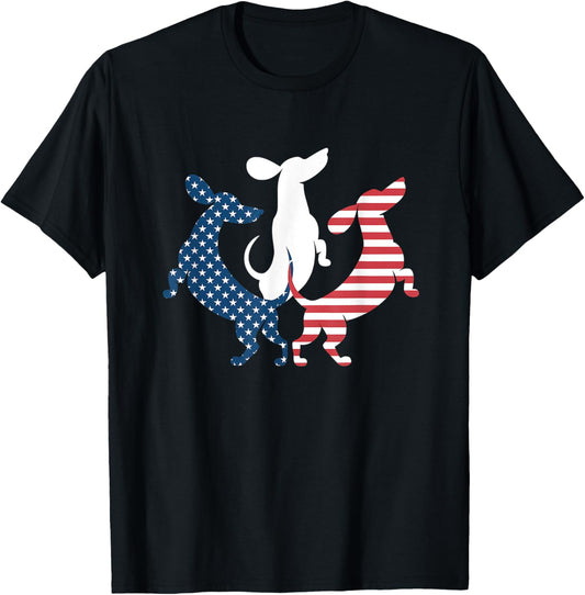 Dachshund Dog 4th Of July American Patriotic Usa Flag T-shirt
