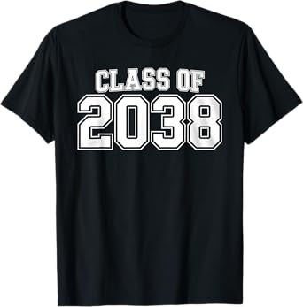 Class of 2038 First Day of School and Graduation Outfit T-Shirt