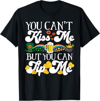 Funny Irish St Patrick's Day Waitress Bartender Shamrock T-Shirt