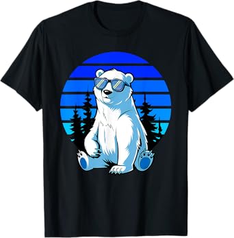 Arctic Animal Polar Bear Lover Cool Sunglasses Polar Bear T-Shirt