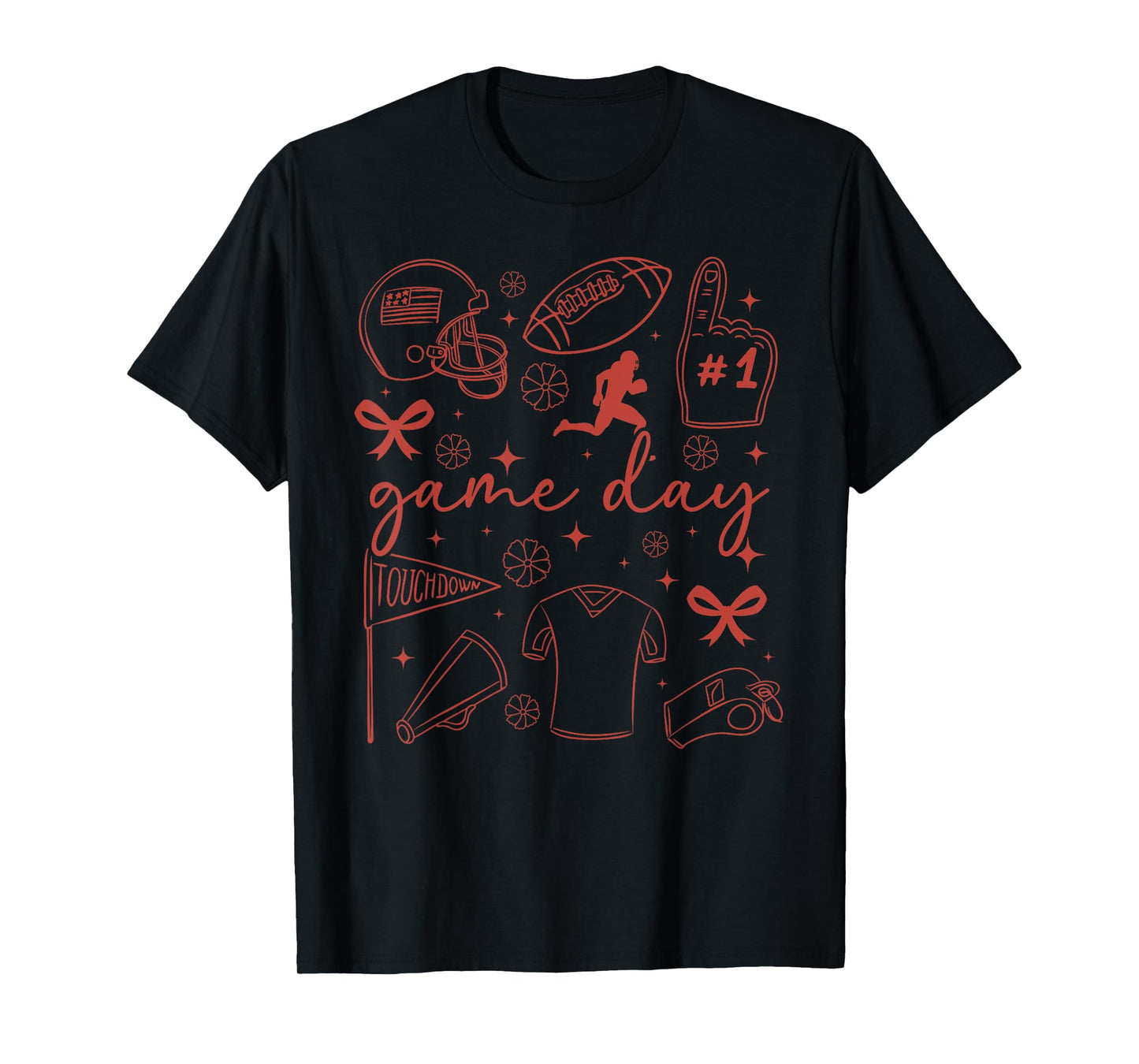 Football Game Day Coquette Game Day Football T-Shirt