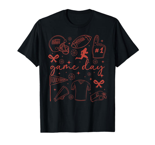Football Game Day Coquette Game Day Football T-Shirt