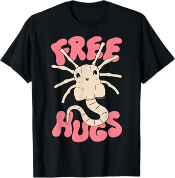 Aliens Cute Facehuggers Free Hugs Big Chest Poster T-Shirt