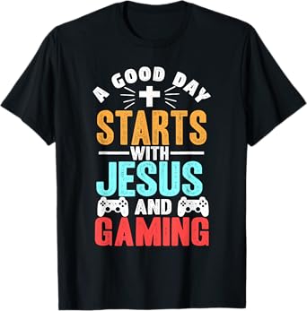 Funny Christian Jesus Gaming Gift for Christian Gamer T-Shirt