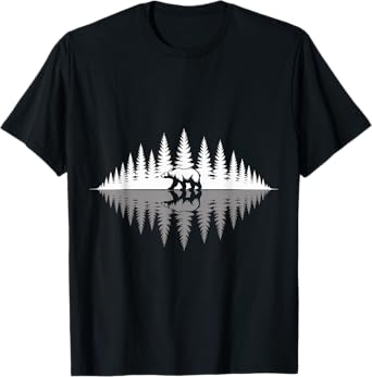 Outdoor Trees Reflection Wildlife Nature Animal Forest Bear T-Shirt