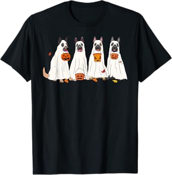 Dog Halloween Trick Or Treat Boo Ghost Pumpkin Malinois Dogs Men Women Kids T-Shirt