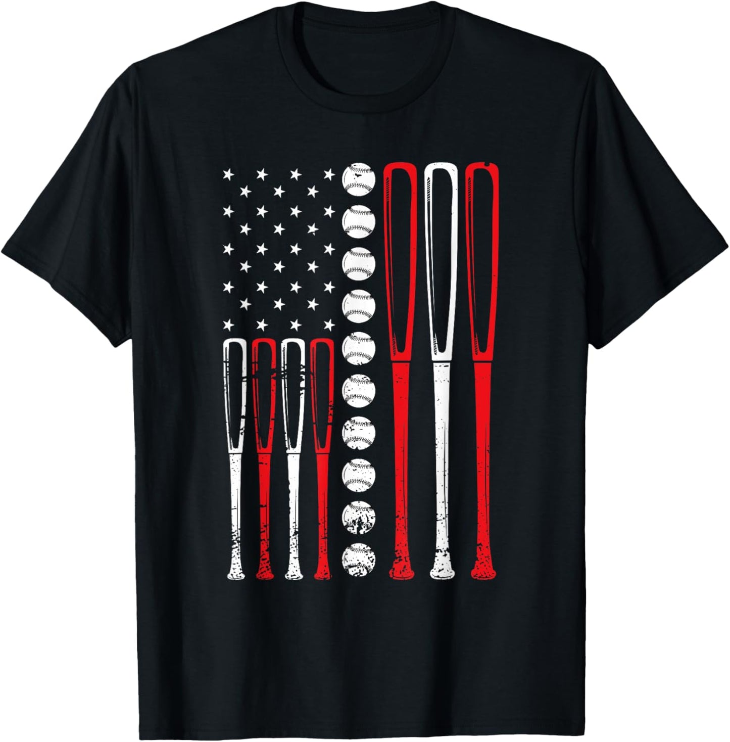 Classic American Baseball Flag - Vintage Baseball Flag T-shirt