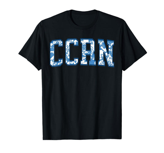 Toile Floral Critical Care Registered Nurse CCRN Nurse Life T-Shirt