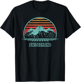 Switzerland Retro Vintage 80s Style T-Shirt