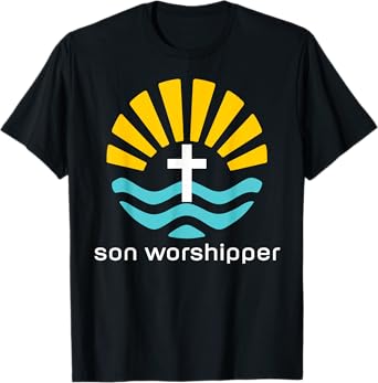 Son Worshipper Surfing Catholic Jesus Calling Beach Sun Fun T-Shirt for Men Women Kids