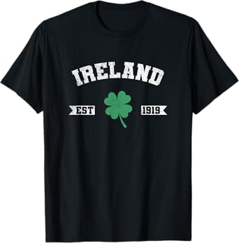 Ireland Est. 1919 Shamrock Irish Lucky T-Shirt