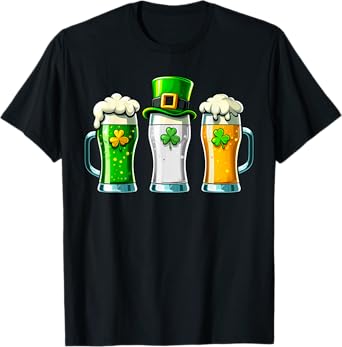 St Patrick Day Irish Ireland Flag Green Beer Lover Men Women T-Shirt