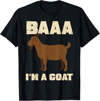 Halloween Baa Im Goat Funny Animal Costume Men Women Kids T-Shirt