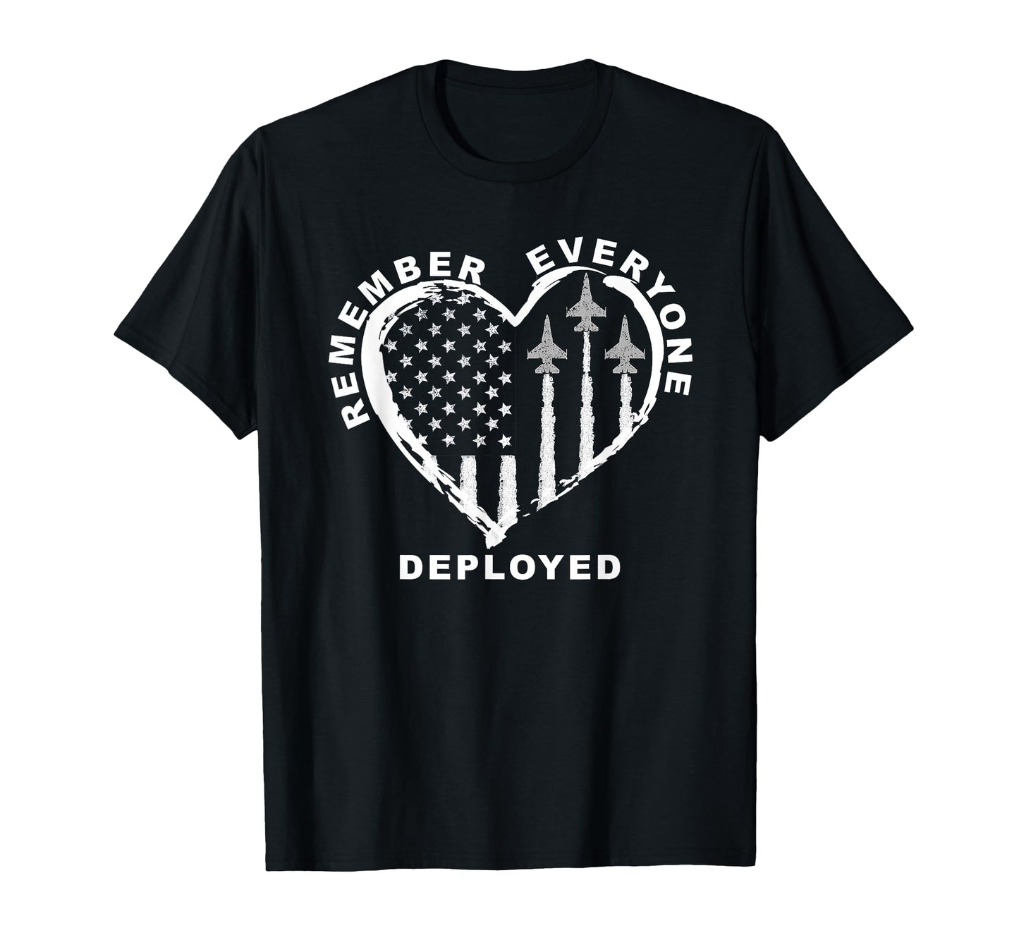 RED Friday Remember Everyone Deployed Military Heart Jet T-Shirt