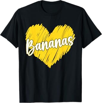 Bananas Heart Name Vintage Tees for Women Men Kids T-Shirt