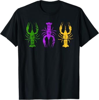 Mardi Gras Crawfish Jester hat Bead Tee New Orleans Gift T-Shirt