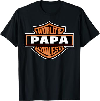 Mens World's Coolest PAPA Best Dad In The World Father's Day T-Shirt