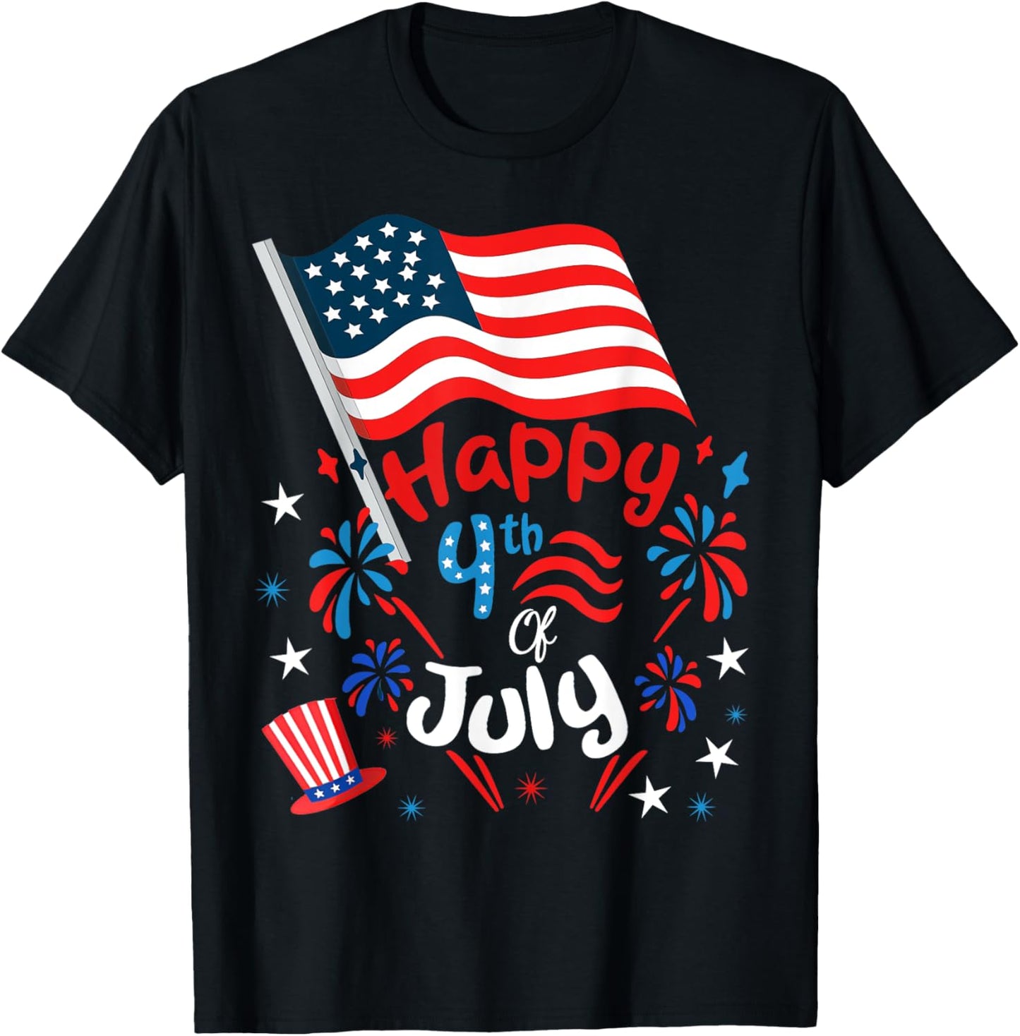 Happy 4th Of July Patriotic American Flag Usa Men Women Kids T-shirt