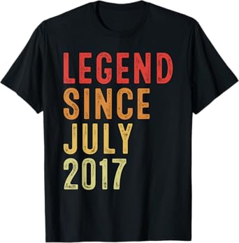 Legend Since July 2017 Vintage 2017 Birth Of Birthday Gifts T-Shirt