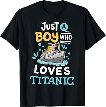 A Boy Who Loves The RMS Titanic Funny Cruise Ship Family T-Shirt