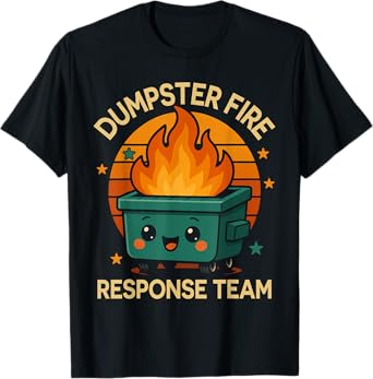 Funny Dumpster Fire Response Team Chaos Meme Kawaii Employee T-Shirt