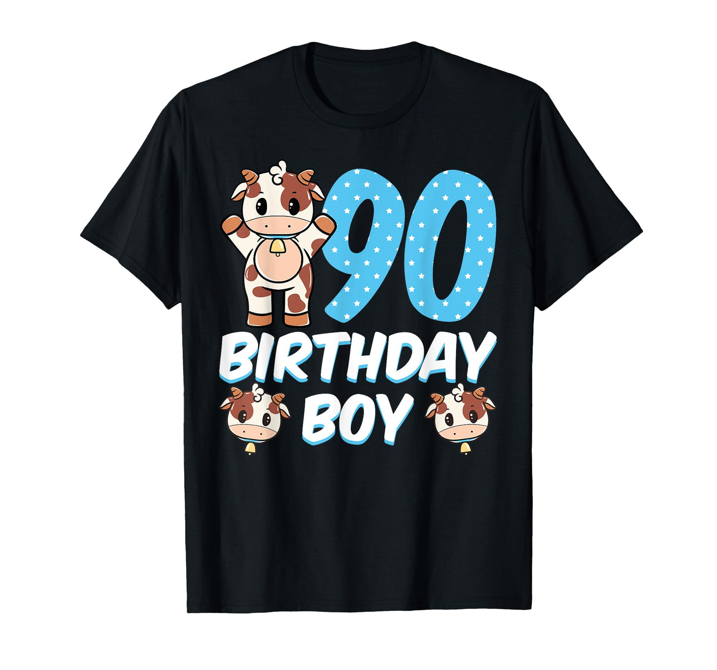 Cow 90th Birthday Boy Party Moo Farm Animal Barnyard Theme T-Shirt