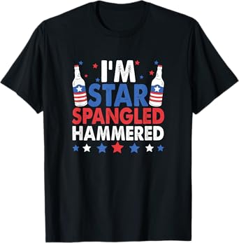 Star Spangled Hammered Funny Summer BBQ Beer T-Shirt
