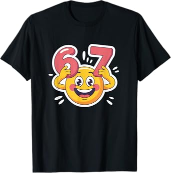 Six Seven 6 7 Emoticon Meme Design T-Shirt