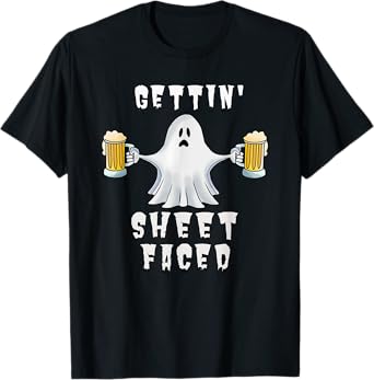 Halloween Boos Booze Beer Drinking Alcohol Ghost T-Shirt