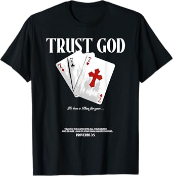 trust god christian playing cards cross costume casino T-Shirt