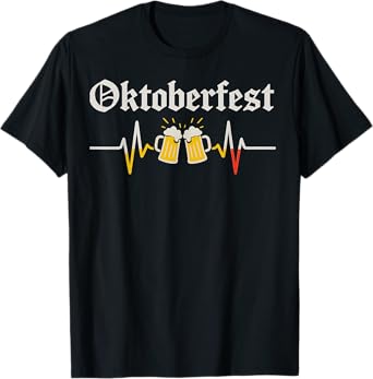 Oktoberfest Heartbeat Beer Drinking German Festival Prost T-Shirt