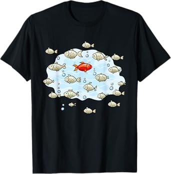 Fish Swim Against The Current In The Sea T-Shirt