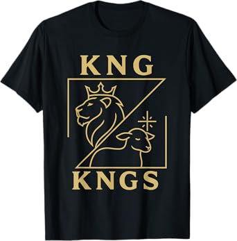 Vintage Retro Jesus KNG of KNGS Lion Lamb Christian Graphic T-Shirt